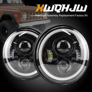 Par de faros LED redondos de haz alto/bajo de 7 pulgadas cromados para Ford Bronco 1966-1978 - Imagen 1 de 10