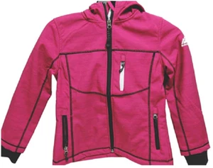 Snozu Girls Softshell Fleece Lined Winter Jacket Fuchsia Heather and Black - Picture 1 of 2