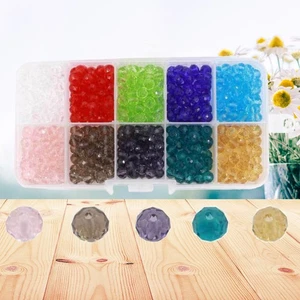  500 Stck. 10 Farben Schmuckherstellung Perlen 6 mm Kristall Flach Perlen Zwischenring Rund Perlen - Bild 1 von 11