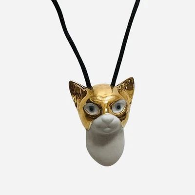 LLADRO Gato Enmascarado Colgante Collar Animal Héroes Máscara Brillo Dorado Caja de Regalo Nuevo Foto 1 de 4