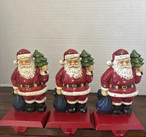 Vintage schwerer Gusseisen 1 Weihnachtsmann Weihnachtsstrumpf Kaminsims Haken Halter - Bild 1 von 9