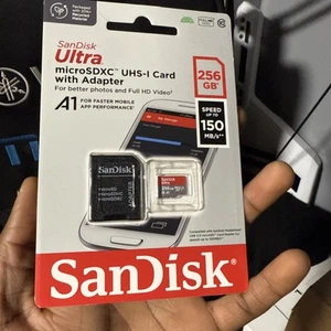 SanDisk 256gb Ultra MicroSDXC Card 150MB/s A1 Class 10 UHS-I with Adapter - Picture 1 of 6