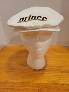 PRINCE Vintage White Golf Flat Cap Newsboy Cabbie Hat OSFM, USA, 100% Cotton - Picture 1 of 18