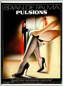Brian De Palma PULSIONS Movie Poster French Postcard 1980s Landi Art - Picture 1 of 2