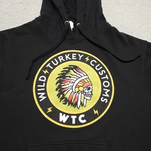 Wild Turkey Customs Hoodie Sweatshirt Adult Medium Black Pullover Long Sleeve - Picture 1 of 15