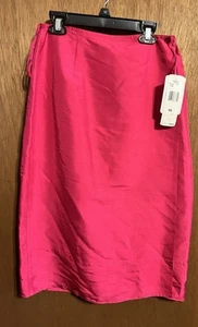 NWT JONES NEW YORK Women's Silk Wrap Long Pencil Skirt Pink Size 10 - Picture 1 of 6