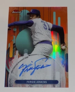 2025 Topps Finest Fergie Jenkins Auto True Orange Refractor On Card #d /25 Cubs - Picture 1 of 3