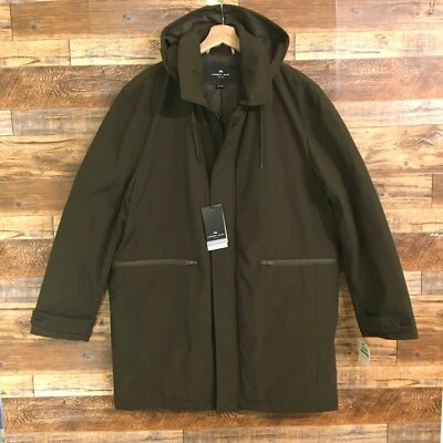 Andrew Marc Men's Mac Style Jacket Size L New Removable Hood Back Vent - Image 1 of 4