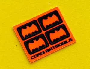 Corgi 'BATMOBILE' 267 door Bat Logo sticker decal reproductions fluorescent x4 - Picture 1 of 3