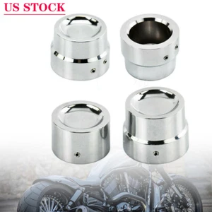 Front Rear Axle Cap Nut Covers For Harley Touring Dyna Softail Sportster - Picture 1 of 11