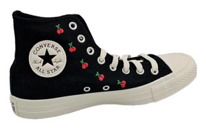 NEW CONVERSE Chuck Taylor All Star Cherries Womens Sneakers Shoes W 8.5 Black - Picture 1 of 9