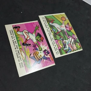 Fleer Baseball Weird Ohs 1966 excelentes tarjetas #9 #27 envío gratuito en EE. UU. - Imagen 1 de 2