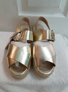 ZARA LEATHER WEDGE WITH JUTE PLATFORM EUR 37/39/41 UR 6.5/8/10 REF. 1488/201 NWT - Picture 1 of 7