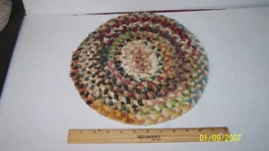 Tapis rond miniature maison de poupée 10" - Photo 1/2