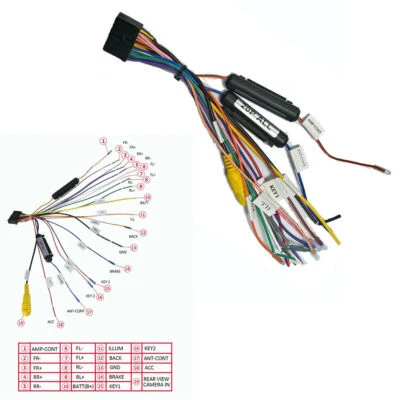 20 PIN Wiring Connector For Car Stereo DVD Android Multimedia Player Power Cable - Image 1 of 4