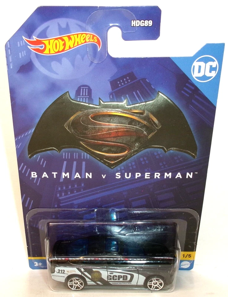 2022 HOT WHEELS 1:64 HW BATMAN SERIES 1/5 BLACK WHITE '11 DODGE CHARGER R/T - Image 1 of 4