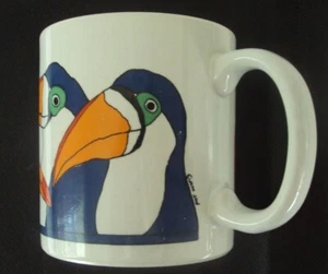 Pat Wong Bird Mug Cup Artist Signed  - Picture 1 of 5