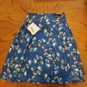 NWT LuLaRoe Girls Size 10 Azure Skirt Blue American Flag Balloons 4th of July - Picture 1 of 4