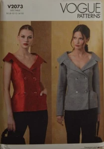 Patrón Vogue - V2073 - CHAQUETA MISSES CON VARIACIONES MANGA - Imagen 1 de 2