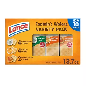 Lance Sandwich Crackers, Captain's Wafers, Variety Pack 10 Individual (Packs, 6) - Picture 1 of 11