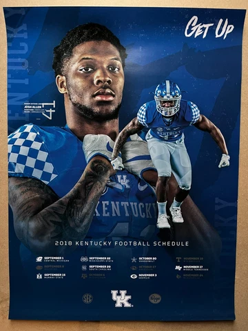 2018 Josh Allen UK University of Kentucky/NFL Jaquars Poster/Schedule Cover