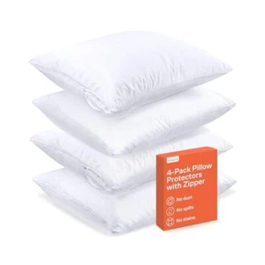 Zippered Pillow Protectors, Standard, 8pk, Cotton/Polyester Blend, Durable - Picture 1 of 7