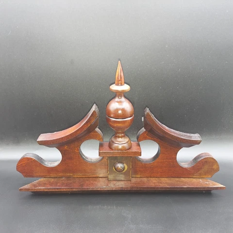 12" VINTAGE mahogany French WOOD Ornament Fronton Pediment Architectural MOLDING Cover