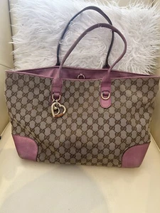 Gucci 269956 520981 Tote bag beige and pink canvas leather and gold hardware - Picture 1 of 20