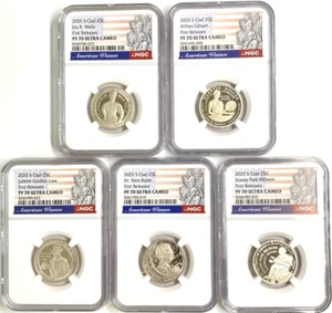 🔥2025-S American Women Quarter 5 Coin Set NGC PF70 ULTRA CAMEO First Release - Picture 1 of 7