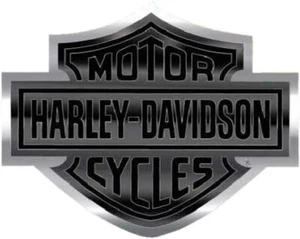 Harley-Davidson Bendable Bar & Shield Decal, Black & Chrome 4-1/4" x 3-3/8" - - Picture 1 of 2