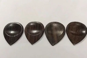 4 Pack Exotic Indian Rosewood Guitar Picks For Acoustic Stringed Instruments - Picture 1 of 6