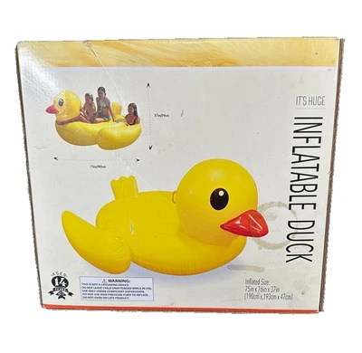 Enorme flotador inflable de pato RUBBER DUCKIE para piscina 75 pulgadas x 76 pulgadas x 37 pulgadas Foto 1 de 4
