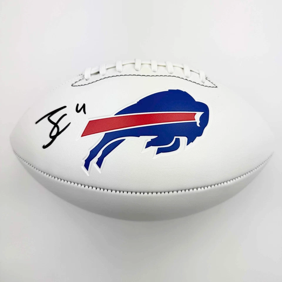 Autografiado/Firmado James Cook Buffalo Bills Tamaño Completo Logo FS Fútbol Certificado de Autenticidad JSA Foto 1 de 2