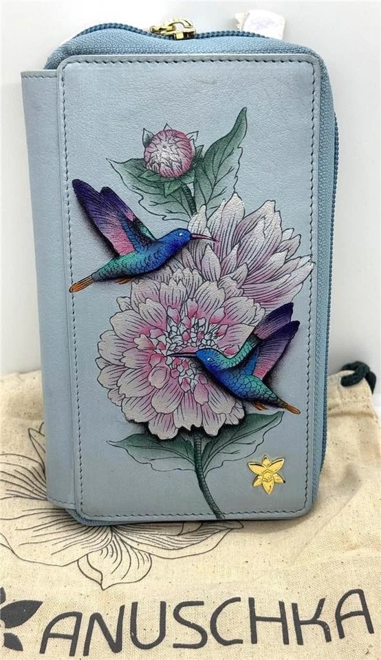 NUEVO - ANUSCHKA - Bandolera organizadora de teléfono - COLIBRÍES ARCO IRIS Foto 1 de 1