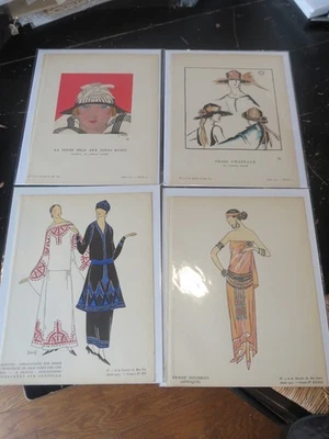 Fashion - 4 Plates Gazette Du Bonton, ca: 1920 Pochoir - Image 1 of 4