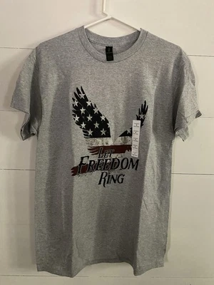 Camiseta para hombre mediana, SS’shirt, Let Freedom Ring, Eagle, patriótica, nueva con etiquetas, gris, EE. UU. Foto 1 de 4