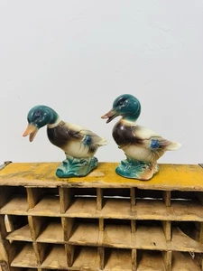Mallard Duck Figurine Home Decor Set 2 Farmhouse Duck Decor - Picture 1 of 4