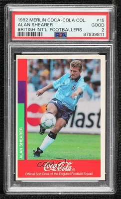 Merlin Coca Cola Footballers 1991 Alan Shearer #15 PSA 2 Foto 1 de 2