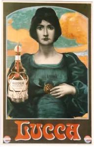 Póster Original Vintage LUCCA LICOR EXTRA FINO c.1898 - Imagen 1 de 1