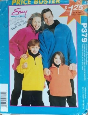 Uncut Mccalls P379 Easy Stitch n Save- Adults/ Children's Top/jacket - Image 1 of 2