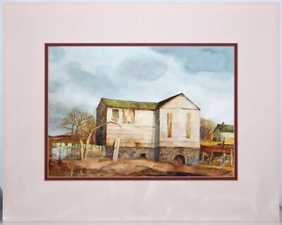 1981 John Lear Brick BARN Landscape Watercolor Painting American (1908-2008) - Image 1 of 4