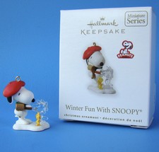 Hallmark Winter Fun Snoopy #13 in Series Miniature Christmas Ornament 2010