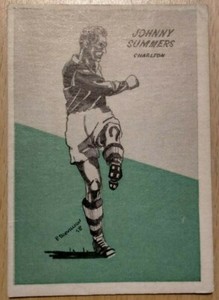 Johnny Summers Charlton Ath (V)  #9 Master Vending Cardmaster Football Tips 1958