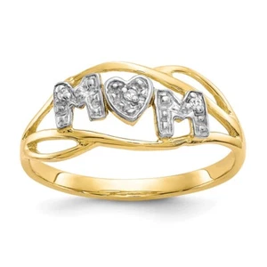 10k Yellow Gold Cubic Zirconia Engagement Ring Size 7 - Picture 1 of 5