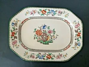 Spode Oval Serving Platter, Beautiful 12.5 " CHINESE ROSE, England - Picture 1 of 6