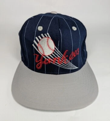 Vintage 90's New York Yankees Pinstripe Snapback Hat Cap Rare Target Exclusive  - Image 1 of 4