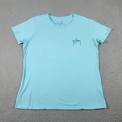 Guy Harvey T Shirt Womens Large Blue Marlin Graphic Short Sleeve Ladies * - Image 1 of 4