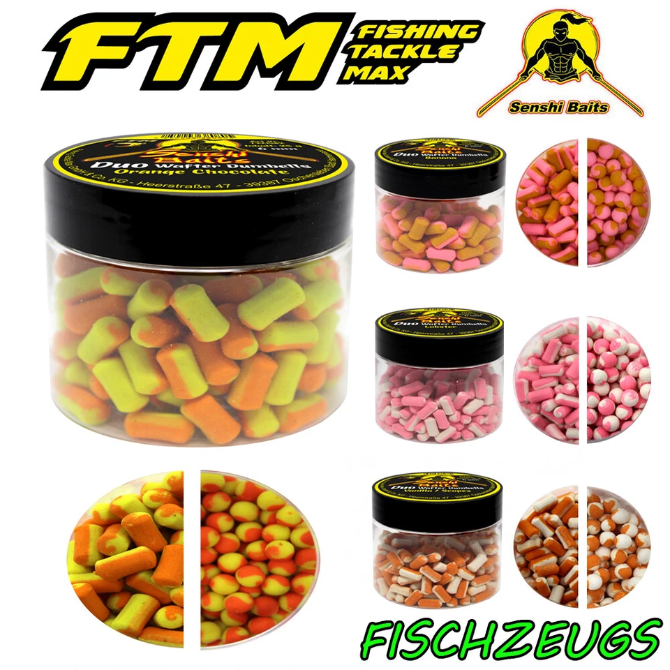FTM Senshi Baits Duo Wafter Dumbells Mini Boilies 4,5,6mm Köder Sinkend Schwimme - Bild 1 von 1