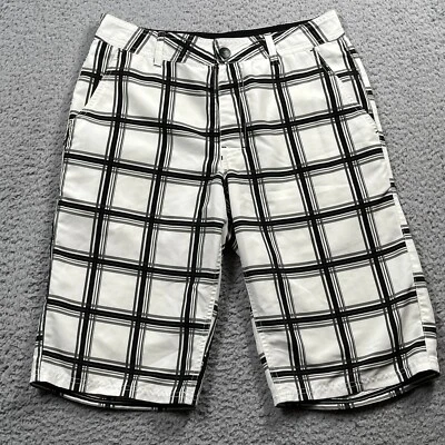 Hawk Boardshorts Mens 30  Black White Plaid Check Beach Casual Swim Trunk - Image 1 of 4