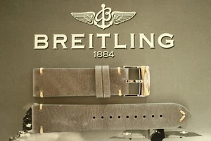 QUALITÄT 22 MM GRAU VERKLAGENES WALF UHRENBAND ARMBAND ARMBAND FÜR BREITLING - Bild 1 von 2
